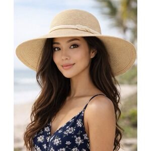 NEW! Vince Camuto Wide Brim Summer Hat One Size Fits Most